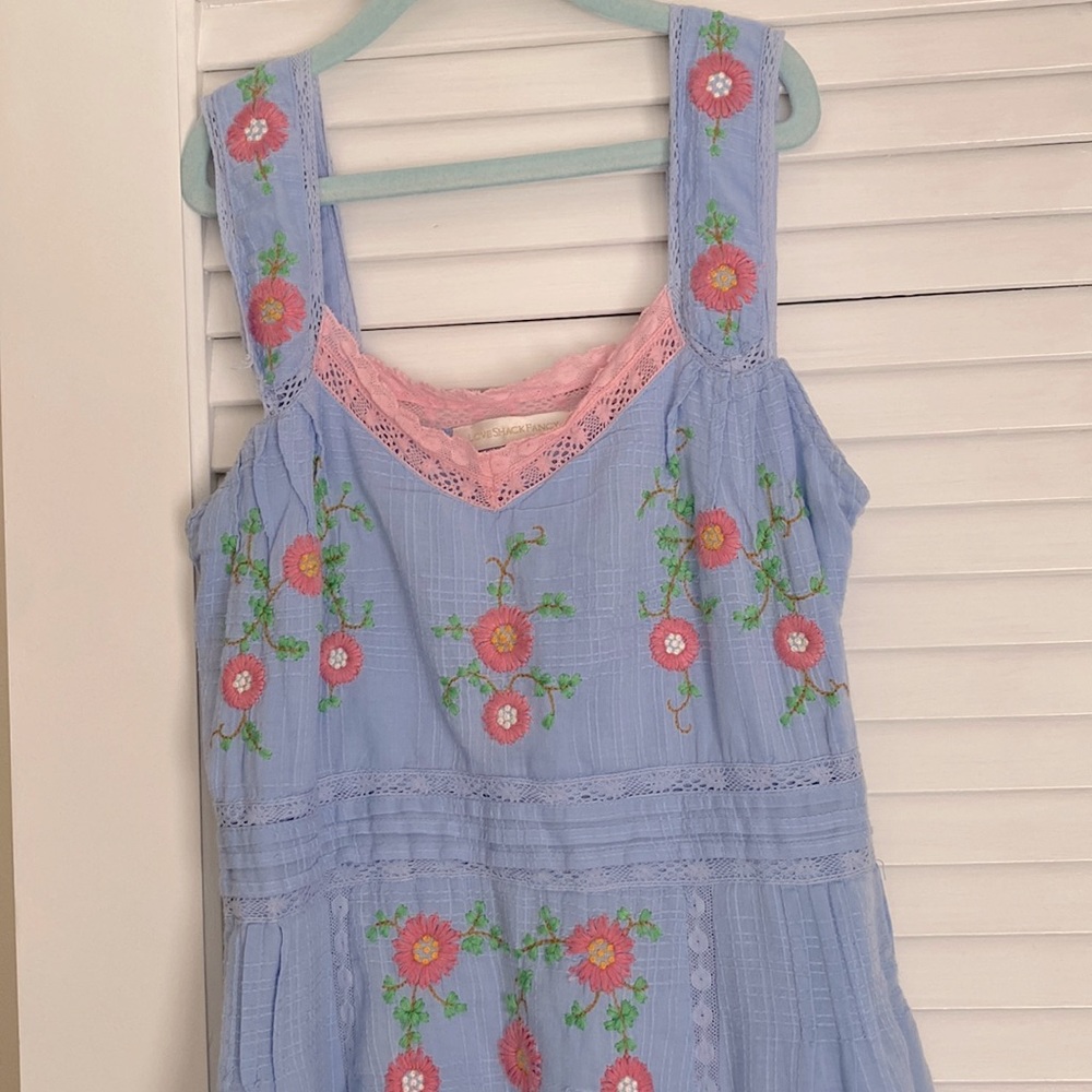 Loveshackfancy embroidered Pinafore dress